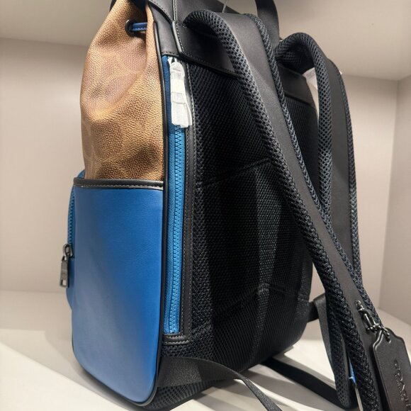 coach Racer Backpack In Blocked Signature Canvas cy775 - Picture 5 of 8